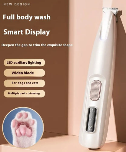 Rechargeable LED pet paw trimmer for cats and dogs
